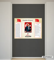 Bizerk Görsel Atatürk Köşesi İstiklal Marşı Gençliğe Hitabe Dekoratif Duvar Sticker
