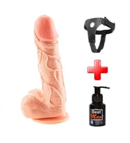 OdinsShop 18 cm Belden Bağlamalı Realistik Penis + Kemer + Kayganlaştırıcı Hediyeli