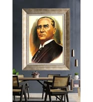 Gümüş Çerçeveli Atatürk Tablo ds48