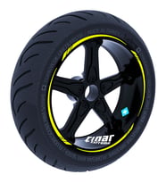 Floresan Sarı 4 Parçalı Keskin Jant Şeridi Sticker Reflektif, Floresan, Özel Ren