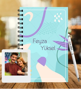 Kişiye Özel Ahşap Defter Kalem & Instagram Çerçeve Hediye Seti
