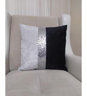 YILMAZHOME Kadife Şeritli Kırlent Kılıfı