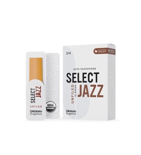 D'Addario ORRS10ASX2M Organic Select Jazz Unfiled Alto Saksafon Kamışı No: 2 Medium (Profesyonel/Caz) - 10'lu Paket Kimyasalsız Organik Tarım Sertifikalı ve Doğal Ses Karakteri