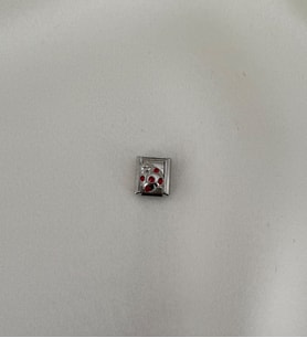 İtalyan Charm Kırmızı Benekli Uğur Böceği (Gümüş)