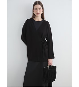 LCW Modest Siyah Kruvaze Yaka Kadın Kimono