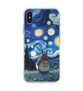 Iphone X ve XS Uyumlu Komşum Totoro Tasarımlı Şeffaf Telefon Kılıfı