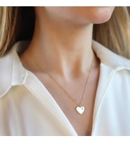 Pırlanta Taşlı 0.02 ct Kalp Modeli Gold Micron Kaplama Gümüş Kolye