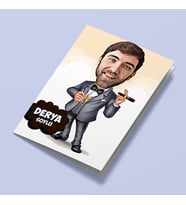 Kişiye Özel Patron Keyfi Karikatürlü Tebrik Kartı