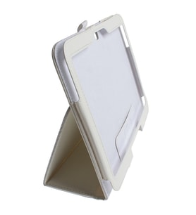 Galaxy Tab 3 10.1 P5200/P5210 ile Uyumlu Kapaklı Deri Kılıf Beyaz