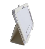 Galaxy Tab 3 10.1 P5200/P5210 ile Uyumlu Kapaklı Deri Kılıf Beyaz
