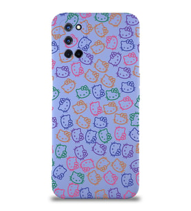 Oppo A52 Uyumlu Lansman Kılıf Hello Kitty Tasarımlı İçi Kadife Kapak-Lila (Şeffaf)