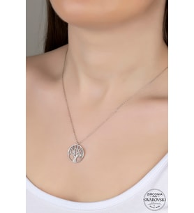 SWAROVSKİ CRYSTAL BEREKET AĞACI  925 AYAR GÜMÜŞ KOLYE