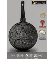 Polochef IPC-126 Döküm Yanmaz Yapışmaz Emojili Pankek Tava Krep Tavası 26 cm (Antrasit)