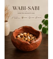 Organik Form El Yapımı Dekoratif Kase  Wabi-Sabi Çerezlik 18x15 cm