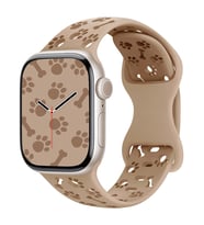 Apple Watch 10/11 42mm-38/40/41mm Kordon Kabartmalı Gonca Kiraz Silikon Kordon 2 (Kahverengi Açık)