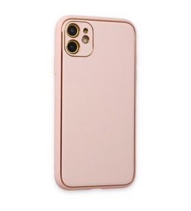 İphone 12 Kılıf Co Deri  Kapak - Pudra