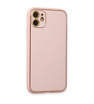 İphone 12 Kılıf Co Deri  Kapak - Pudra