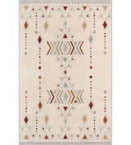 Eliana Home Baskılı, Yıkanabilir Kaymaz Taban Salon Halısı LNA1016 100x150 cm (Bej)