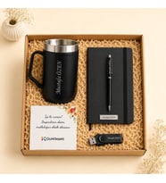 Kişiye Özel Premium Ofis Hediye Seti Termos, Defter, Kalem Ve 32 Gb Usb Bellek