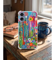 PrintiFy Redmi 9c ile Uyumlu Düşlerin Dansı Serisi Folklorik Bahçe Tasarımlı Uv Baskılı Köşe Korumalı Antişok Kılıf