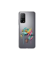 Xiaomi Mi 10 T ile Uyumlu Splash Bukalemun Tasarımlı Şeffaf Silikon Kılıf