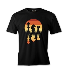 Mirrored Chess Pieces Siyah Erkek Tshirt