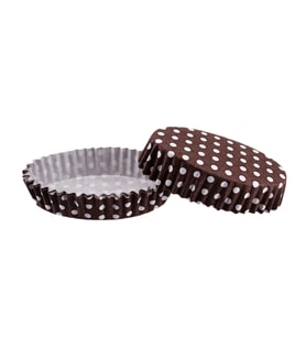 Cupcake Kalıbı Pet Kapsül Oval Model Kek Kalıbı (100 Adet) F11  Puantiyeli Kahverengi