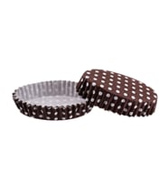 Cupcake Kalıbı Pet Kapsül Oval Model Kek Kalıbı (100 Adet) F11  Puantiyeli Kahverengi