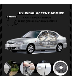 Hyunda Accent Admire Oto Araç Kapı Koruma Fitili 5metre Parlak Siyah Renk