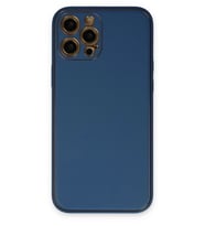 Durukar® iPhone 12 Pro Kılıf Coco Deri Silikon Kapak - Açık Mavi