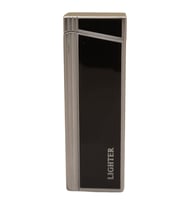 Gümüş - Siyah Tek Torch Pürmüz Metal Puro Çakmağı - TR8071
