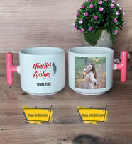 Yönetici Asistanı Kupa Bardak Fotoğraflı T Pembe Kulplu Kişiye Özel Hediye