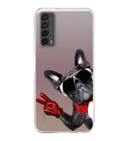 PrintiFy Huawei P Smart 2021 ile Uyumlu Köpek 2 Kamera Korumalı Şeffaf Kılıf