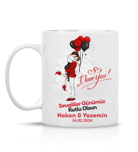 Sevgililer Gününe Özel 14 Şubat Hediyesi Çay Kahve Kupa Bardak-sev28
