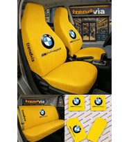 BMW Logolu Oto Koltuk Kılıfı Ön Arka Set – Penye Likralı Universal Koltuk Koruyucu Servis Kılıfı