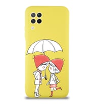 Huawei P 40 Lite Uyumlu Lansman Kılıf Aşk Tasarımlı İçi Kadife Kapak-Sarı (Şeffaf)