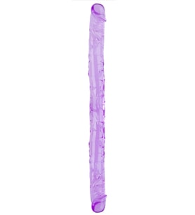 Censan Çift Taraflı Esnek Dildo 34 cm - Gerçekçi Dokulu Mor Renk