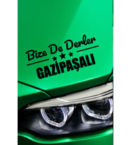 Antalya Gazipaşa Siyah Araç Sticker  Antalya Bize De Derler  Gazipaşalı 40x15 cm Oto Sticker