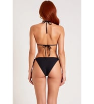 Kadın Bikini Takımı Batik Desenli Üçgen Kaplı Balensiz Bağlamalı Normal Bel Slip Alt Kolsuz Örme