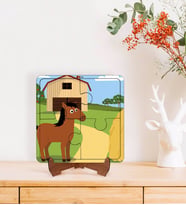 BK Toys Çocuklar İçin 2 si 1 arada Eğitici-Öğretici Ahşap 4 Parça Yapboz Puzzle Çerçeve Model 15