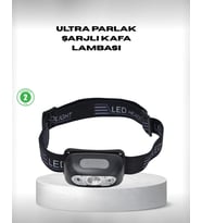 Gece Balıkçılığı İçin Ultra Parlak Şarjlı Kafa Lambası 4 Işık Modu + USB Şarj