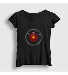 Presmono Kadın Siyah Hal 9000 Film 2001 A Space Odyssey T-Shirt 241771tt