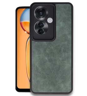 Newface Oppo Reno 11F Kılıf Aras Deri Kapak - Koyu Yeşil