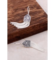 Asur Motifli Elişi Gümüş Sallantılı Küpe 4906