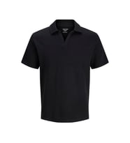 Jack & Jones Jormontauk Splıt Siyah Erkek Polo Yaka T-shirt 12290893