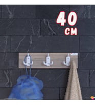 Modilayn ARI 9 Kancalı Banyo Askısı 3' lü Set 36,4x9, 6 cm Şık Tasarım Ekstra Düzen ve Yer Tasarrufu