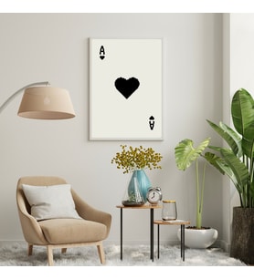 Siyah Kartlar Duvar Tablosu Çerçeveli 3'lü Set Beyaz Renk 35 x 50 Boyut/Ebat (Standart)