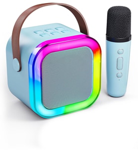 TT SZB-WR187 Karaokeli Bluetooth RGB Hoparlör TF Kartı / USB / Aux (Mavi-Mavı)