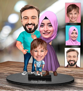 Aile Tasarımlı Karikatür Biblo 123