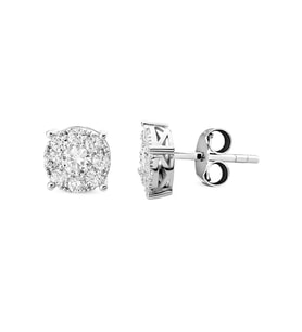 0.59 Ct. Modern Tasarım Coronet Tektaş Küpe
